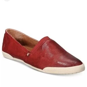 Frye Womens Melanie Leather Burn red Comfort Loafer Flats shoes sz 8M